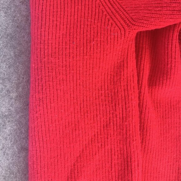 Mens Medium Cardigan Red Sweater Grandpa Core Black Stripe Knit Casual Classic - Picture 8 of 9